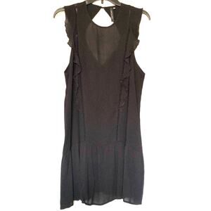Revolve Knot Sisters Black Boho Ruffle Drop Waist Lightweight Lovers Mini Dress